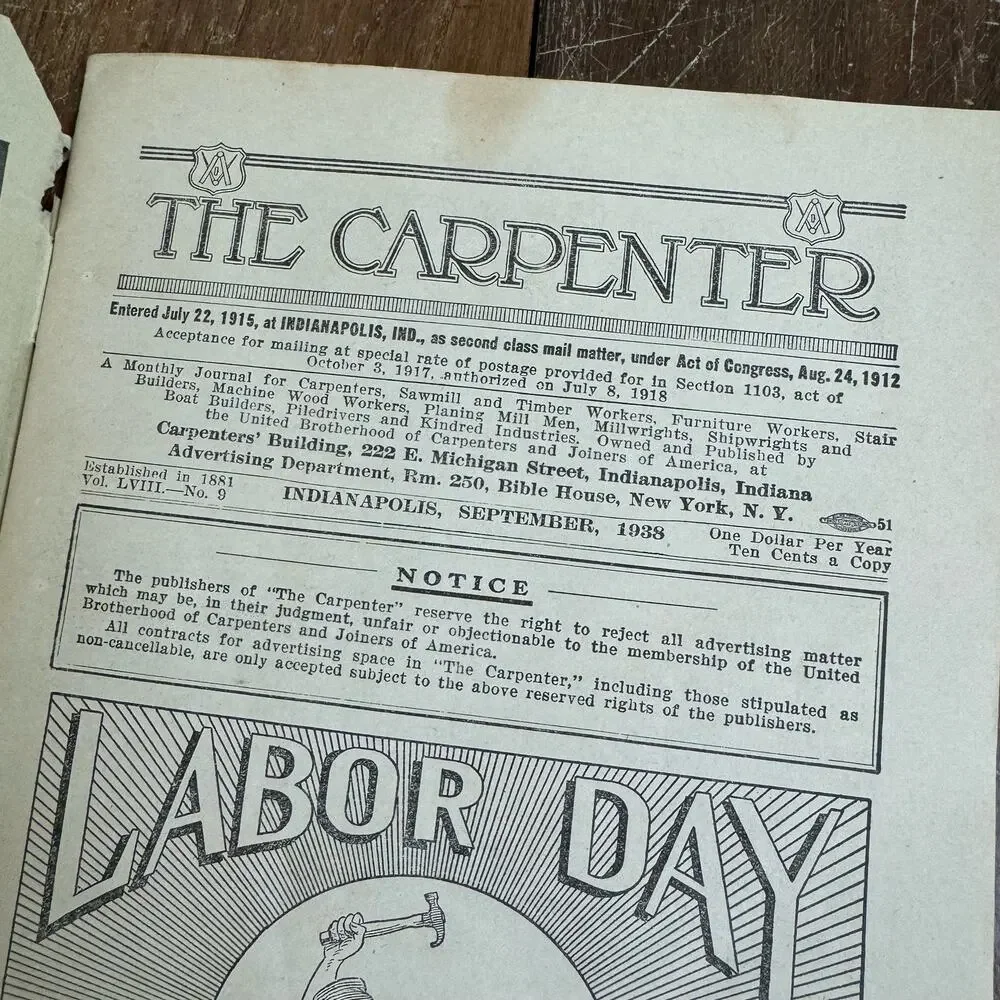 The Carpenter Magazine Sept 1938 Feb 1946‎ UBC United Brotherhood of Carpenters
